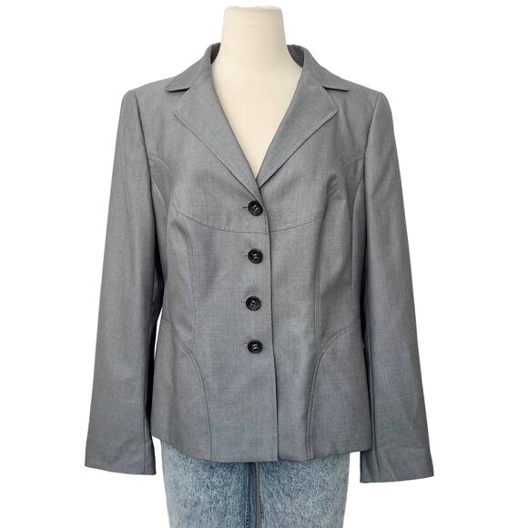 Escada Wool Silk Lightweight Gray Blazer Jacket | Size: 44 / US Large - Picture 1 of 11